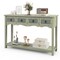 Costway Farmhouse Console Table 48'' Entryway Table with 2 Drawers & Open Storage Shelf